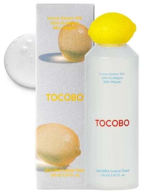 TOCOBO AHA BHA Lemon Toneris šveičiamasis veido tonikas, 150 ml