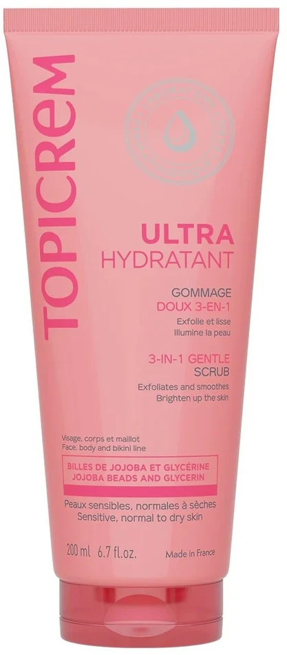 Topicrem Gentle Scrub švelnus šveitiklis veidui ir kūnui, 200 ml