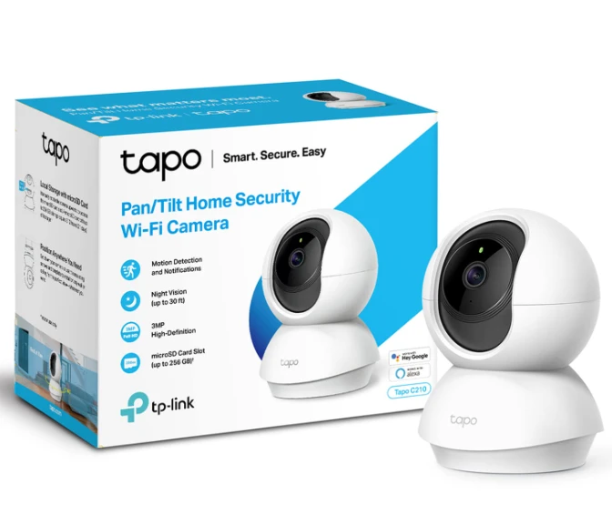 TP-LINK | Pan / Tilt Home Security Wi-Fi kamera | Tapo C210 | 3 MP | 4mm/F/2.4 | Privatumo režimas, garso ir šviesos signalizacija, judesio aptikimas ir pranešimai, naktinis matymas | H.264 | Micro SD, maks. 256 GB