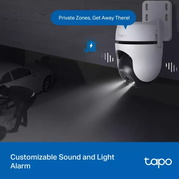 TP-LINK | Pan/Tilt Security Wi-Fi kamera | Tapo C520WS | Kupolas | 4 MP | 3,18 mm/F1,6 | IP66 | H.264 | „MicroSD“, iki 512 GB