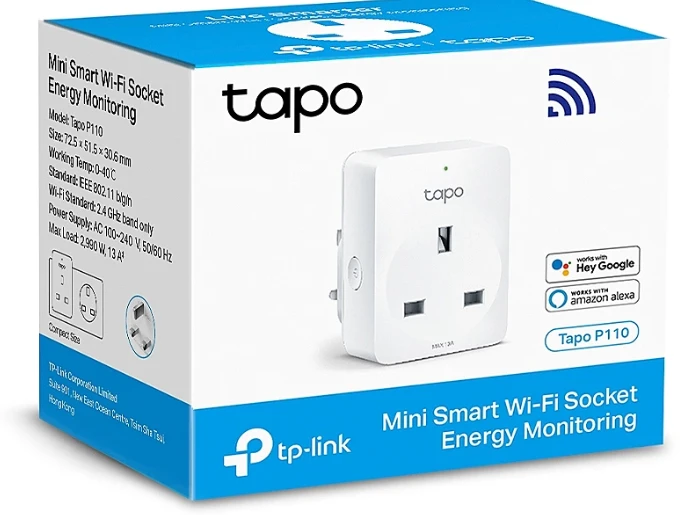 TP-LINK | Mini Smart Wi-Fi Socket | Tapo P110 | Baltas