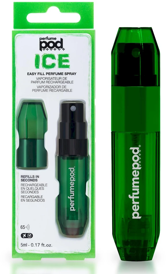 Travalo Ice Žalias pildomas kvepalų buteliukas (atomaizeris), 5 ml