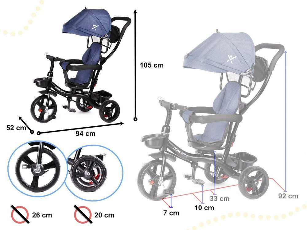 Trike Fix Triratis Fix Lite tamsiai mėlynas