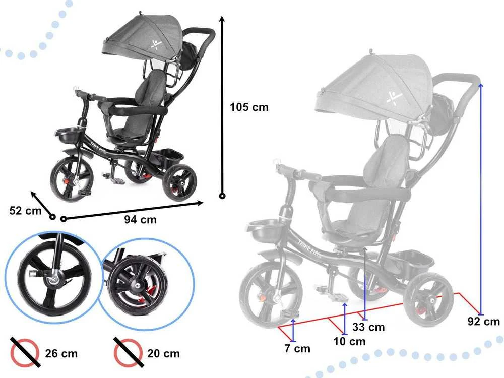 Trike Fix Triratis Fix Lite triratis pilkos spalvos
