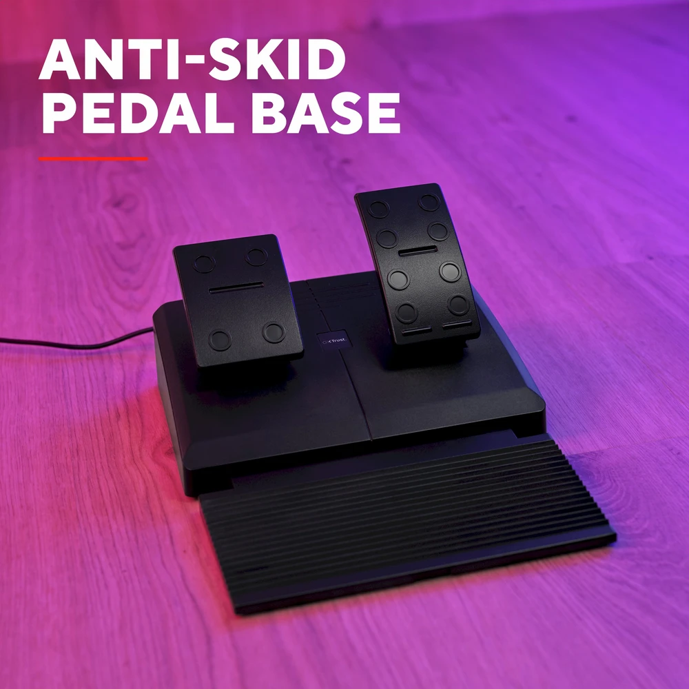 „Trust GXT 289 Movi Juodas“ USB vairas + pedalai, skirti „Nintendo Switch“, „PlayStation 4“, „XBOX One S“, „XBOX One X“, „XBOX Series S“, „XBOX Series X“