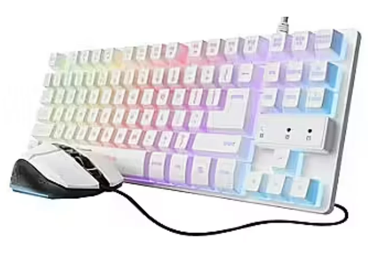 Klaviatūra Trust GXT 798W 2-in-1 Žaidimų Įrangos Rinkinys | Baltas | US