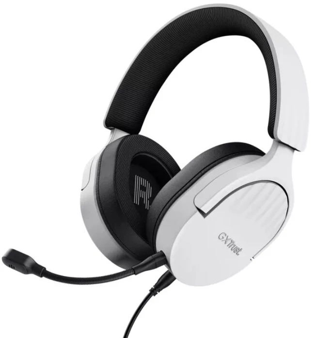 Laidinės žaidimų ausinės TRUST GXT 489 FAYZO, baltos/juodos