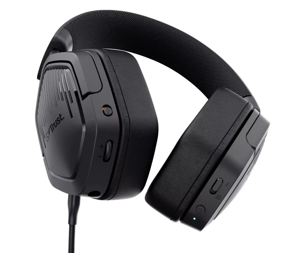 TRUST žaidimų ausinės GXT 493 Carus, Bluetooth, 2,4 GHz, juodos