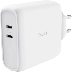 TRUST įkroviklis MAXO 65W, 2x USB-C, baltas