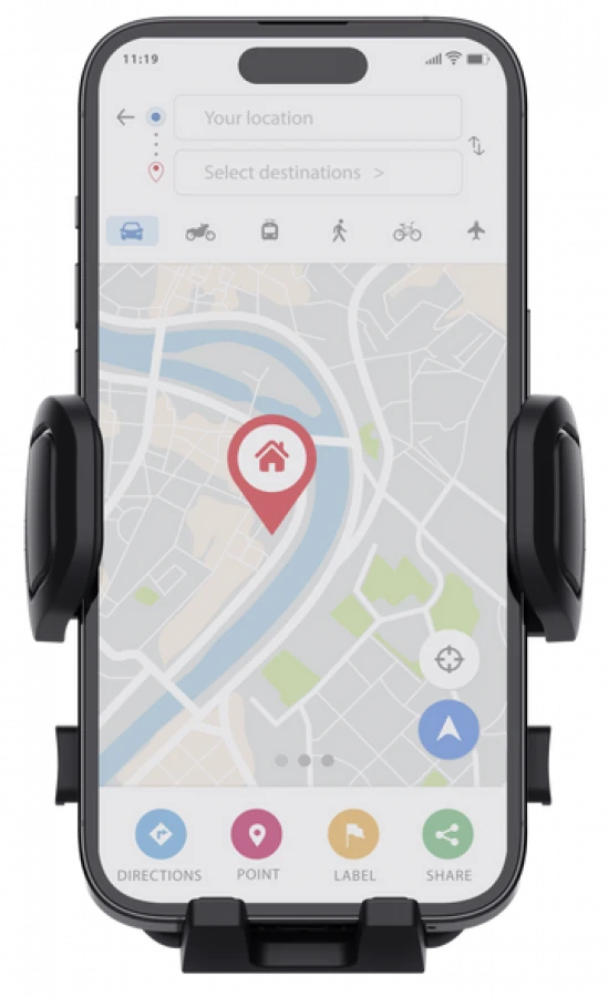 „Trust Runo“ – automobilinis telefono laikiklis su laikikliu oro išleidimo angoje (juodas)