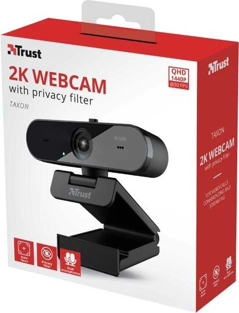 Trust Taxon webcam 2560 x 1440 pikselių USB 2.0 Juodas