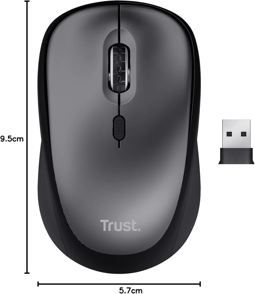Pelė Trust YVI+ tyli juoda (25512)