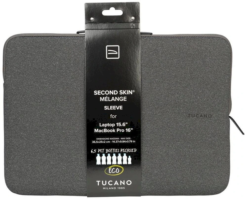 Tucano Melange Second Skin – Sleeve for MacBook Pro 16 / MacBook Pro 15 Retina / MacBook Pro 15 / Ultrabook 15 / Notebook 15.6 Juodas