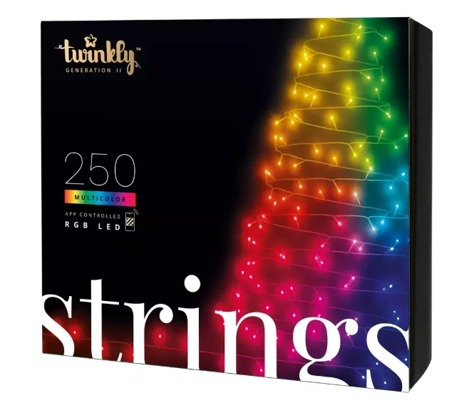 Kalėdinė išmanioji lempučių girlianda Twinkly Strings 600L 4,3mm RGB