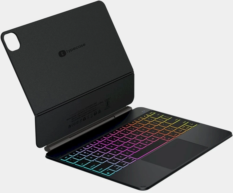 Dėklas Typecase Edge Pro su klaviatūra for Apple iPad Pro 13″ M4 2024 / M5 2025 juodos spalvos
