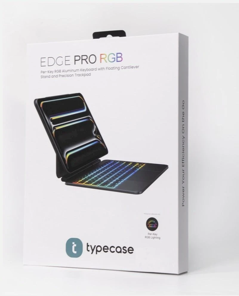 Dėklas Typecase Edge Pro su klaviatūra for Apple iPad Pro 13″ M4 2024 / M5 2025 juodos spalvos