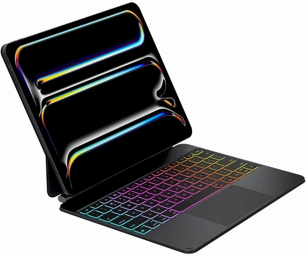Dėklas Typecase Edge Pro su klaviatūra for Apple iPad Pro 13″ M4 2024 / M5 2025 juodos spalvos