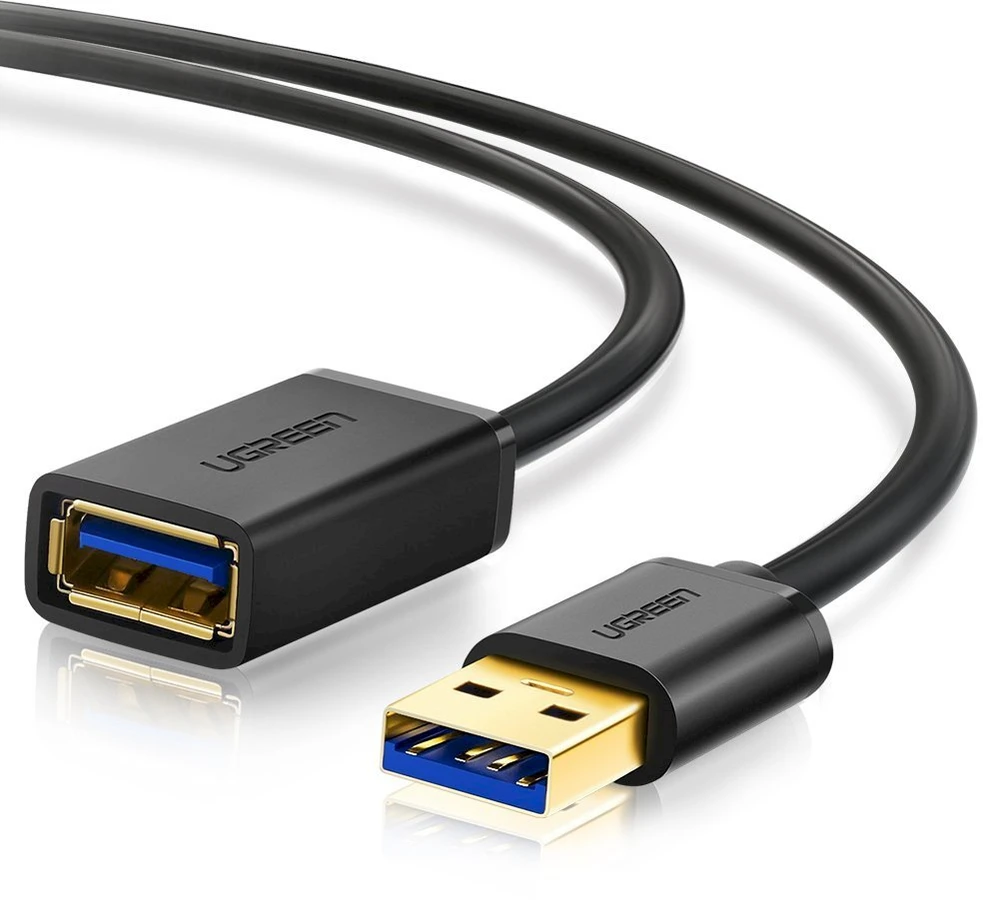 UGREEN prailginimo laidas US129 USB 3.0 (female) - USB 3.0 (male) 2 m, juodas (10373)