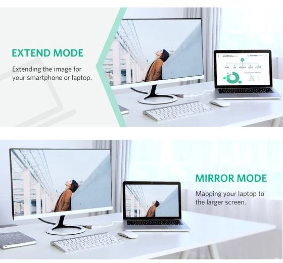Ugreen MD112 10460 mini DisplayPort (vyriškas) / HDMI (moteriškas) FHD 1080p adapteris - baltas