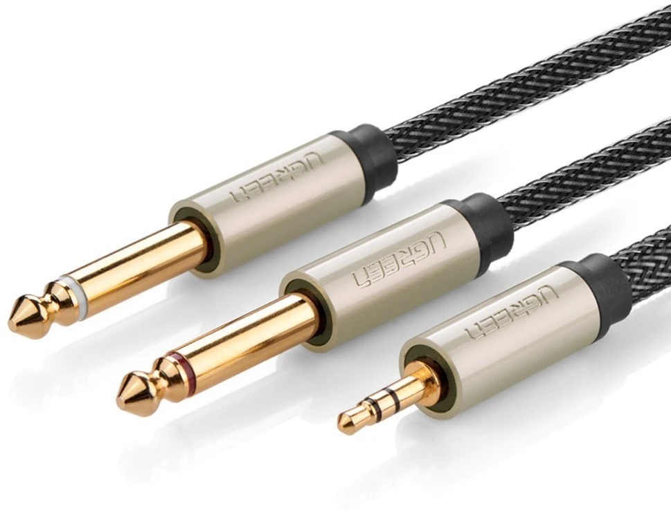 UGREEN AV126 3.5mm - 2x 6.35mm laidas 2m pilkas