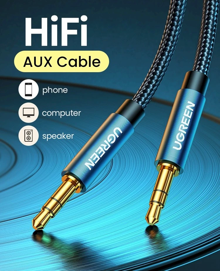 UGREEN mini jack 3.5mm AUX kabelis 3m - Mėlynas