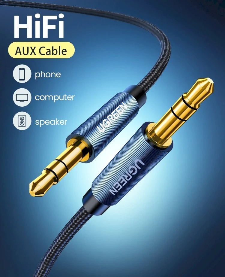 UGREEN mini jack 3.5mm AUX kabelis 3m - Mėlynas