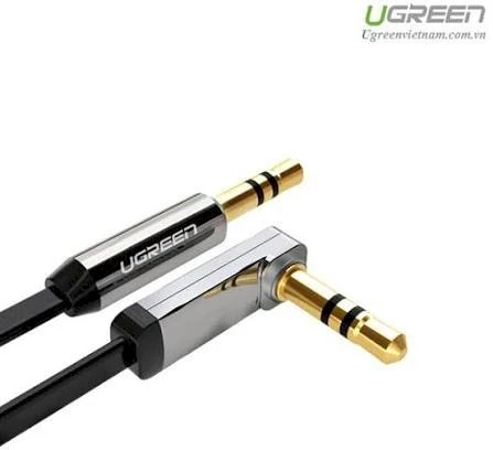 Ugreen plokščias kabelis AUX garso kabelis 3,5 mm mini lizdas 5 m sidabrinis (10729)