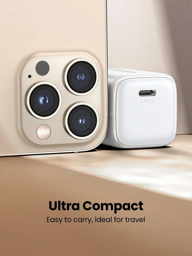 Įkroviklis Ugreen CD318 Nexode mini, GaN, USB-C, 20W, baltas
