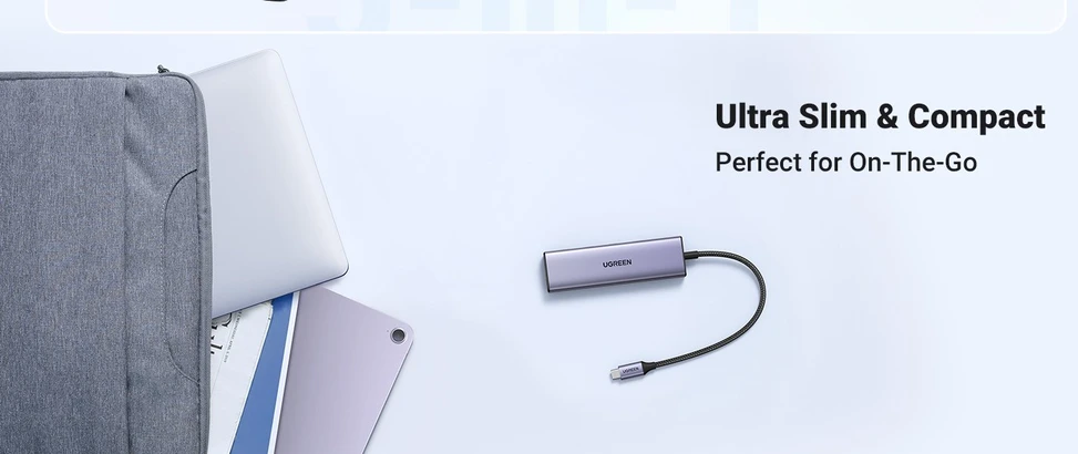 Adapteris Ugreen CM511 USB-C to HDMI 1.4 + 3xUSB-A + USB-C PD100W pilkas
