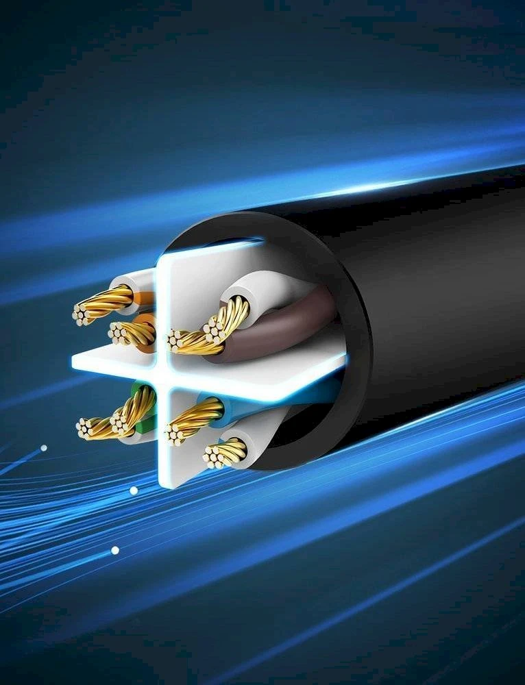 Ugreen kabelis interneto tinklo kabelis Ethernet patchcord RJ45 Cat 6 UTP 1000Mbps 20m juodas (20166)