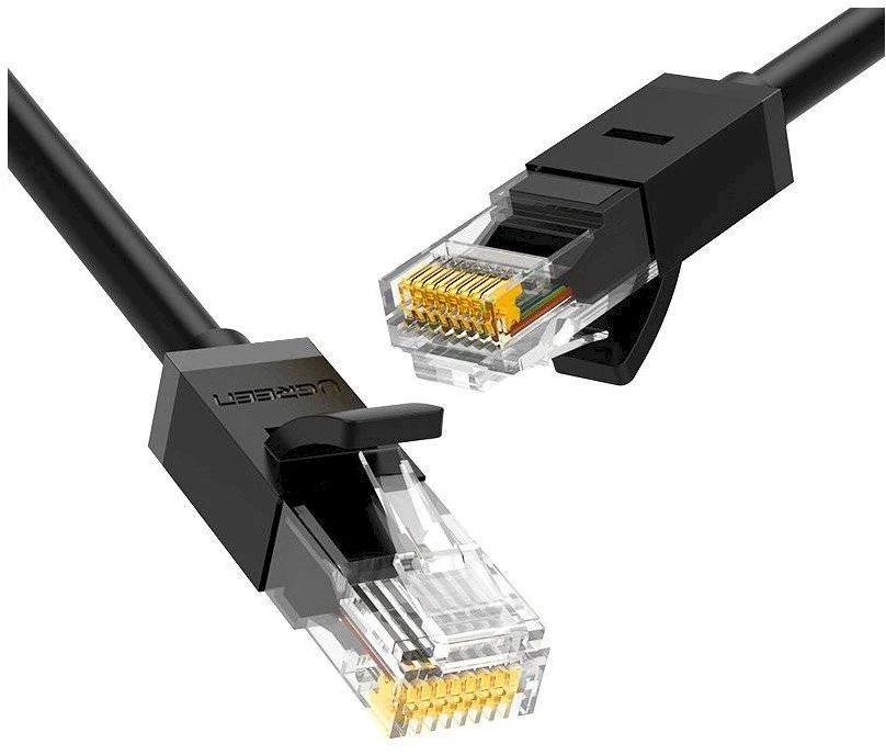 Ugreen kabelis interneto tinklo kabelis Ethernet patchcord RJ45 Cat 6 UTP 1000Mbps 20m juodas (20166)