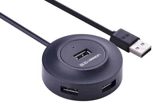 UGREEN CR106 šakotuvas 4xUSB 1m juodas
