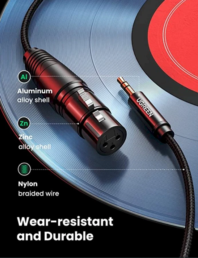 UGREEN AV182 XLR - 3.5mm AUX 1m