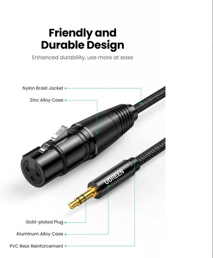 UGREEN AV182 XLR - 3.5mm AUX 1m