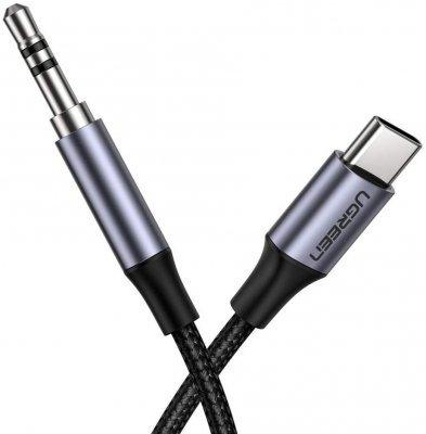 UGREEN lizdas 3.5mm AUX - USB-C kabelis 1m - Pilkas