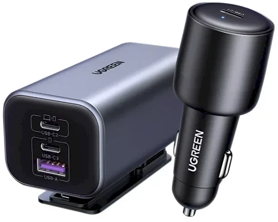 Automobilinis įkroviklis UGREEN 150W 4-Port GaN Car Charger (USB C)