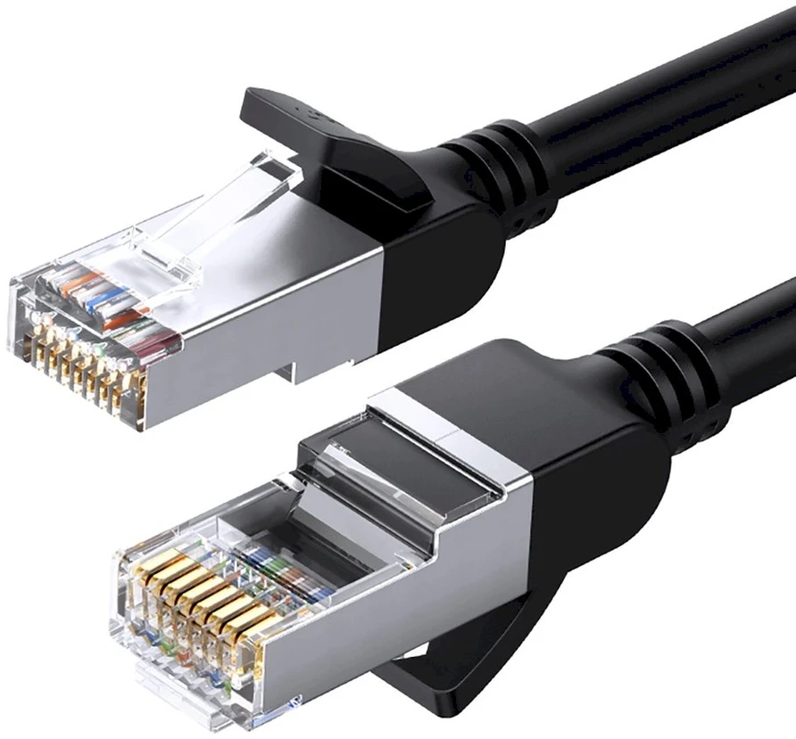 Ugreen plokščias interneto tinklo kabelis Ethernet patch cord RJ45 Cat 6 UTP 1000 Mbps 2 m juodos spalvos (50185)