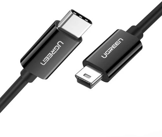 Ugreen US242 USB-C (male) / mini USB (male) kabelis 1 m - juodos spalvos