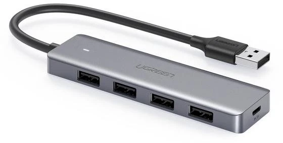 4 viename adapteris UGREEN Hub USB-C į 4x USB 3.0 + USB-C (pilkas)