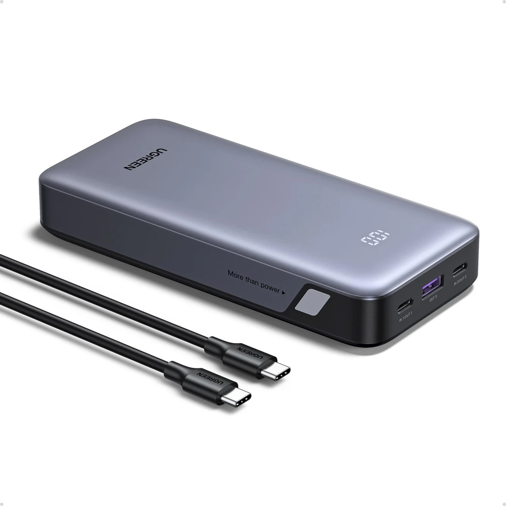 Powerbank 20000mAh Ugreen PB532, USB 2x USB-C, 30W (pilkas)