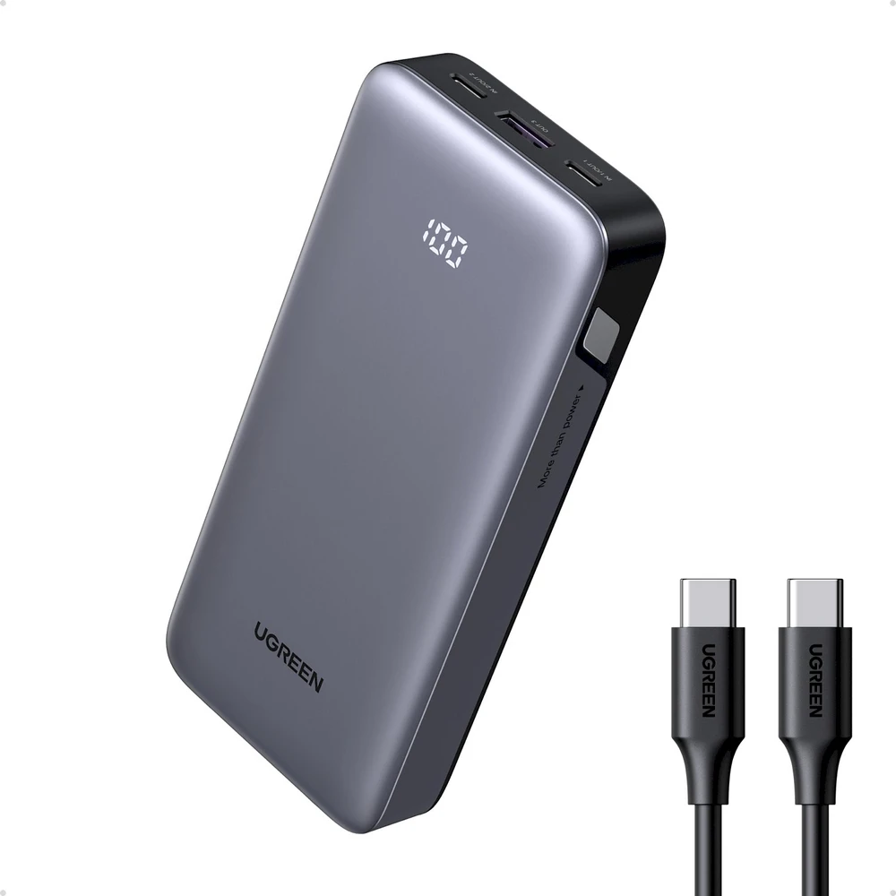 Powerbank 20000mAh Ugreen PB532, USB 2x USB-C, 30W (pilkas)