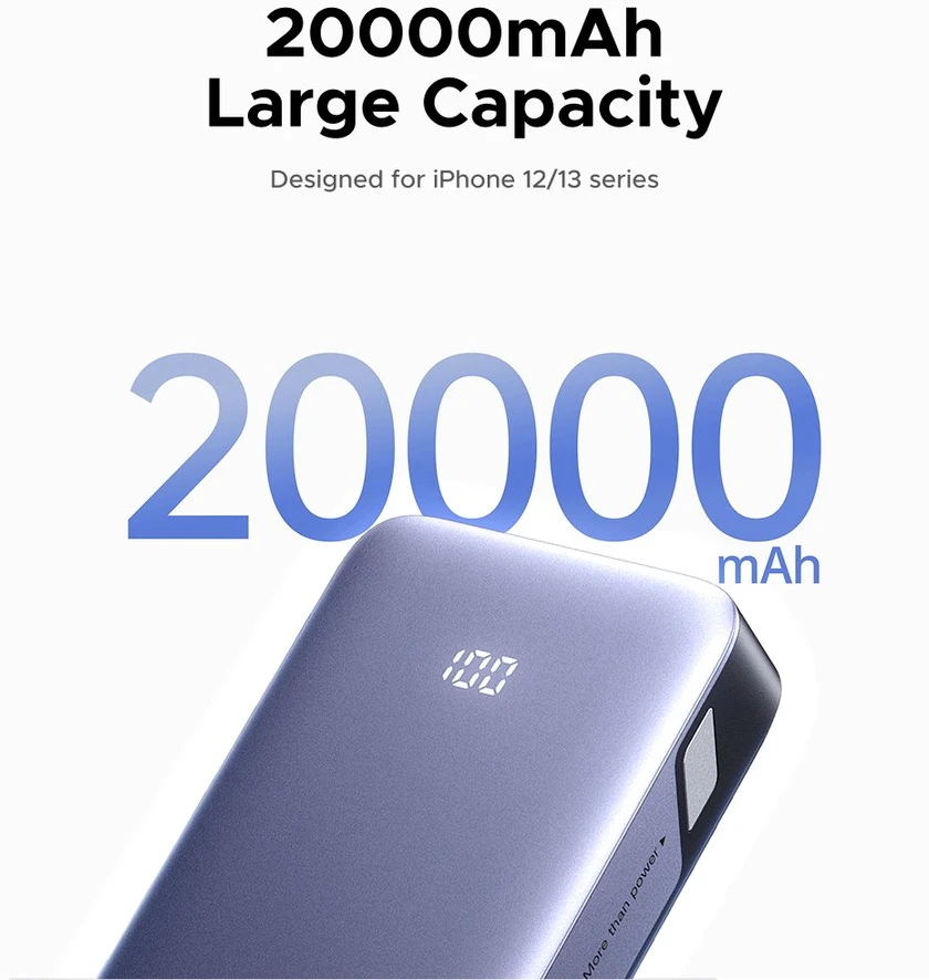 Powerbank 20000mAh Ugreen PB532, USB 2x USB-C, 30W (pilkas)