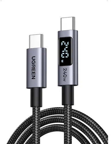 Kabelis USB-C Ugreen L530 240W, 480Mbps, 3m (pilka)