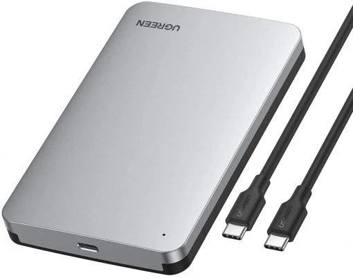 Ugreen CM300 70499 skyrius 2,5'' SATA 3.0 6Gbps kietasis diskas – pilkas + USB-C – USB-C laidas 0,5 m