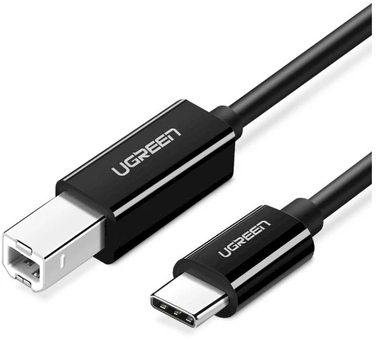 Spausdintuvo kabelis USB-C 2.0 į USB-B UGREEN US241, 1m (juodas)