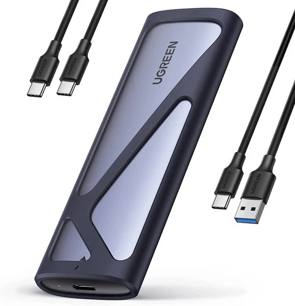 UGREEN CM400 M.2 SSD namas, NVMe, SATA, 10 Gbps, USB-C (šürke)