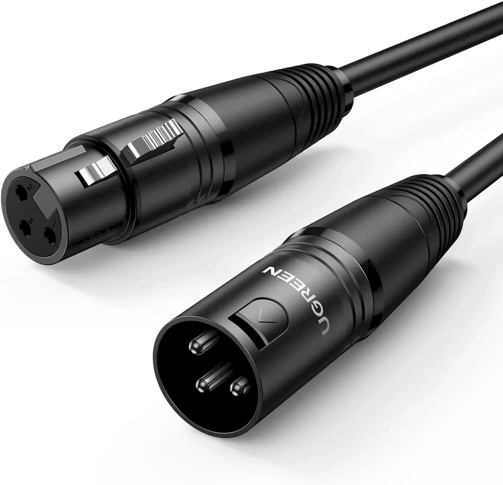 Kabelis nuo XLR lizdo iki XLR kištuko UGREEN AV130 1m (juodas)