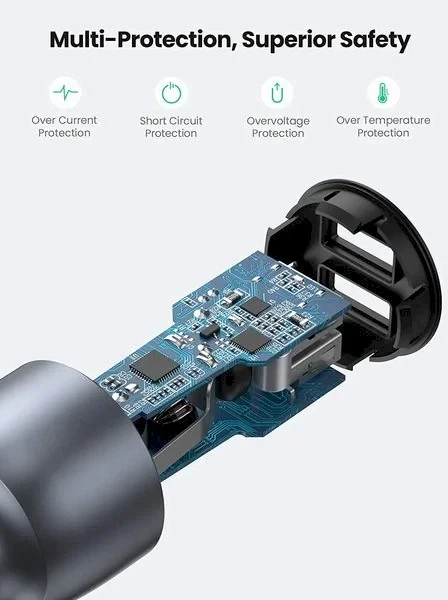 Automobilinis įkroviklis Ugreen CD213,  2 x USB-A, 36W