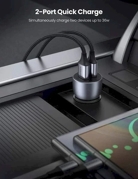 Automobilinis įkroviklis Ugreen CD213,  2 x USB-A, 36W
