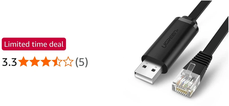 Ugreen Kabelis konsolowy USB do RJ45 Ugreen CM204, 3m (juoda)